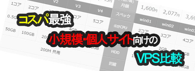 小規模サイト向けのコスパ最強のＶＰＳ比較